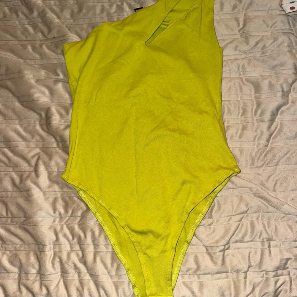 Forever 21 Kids Neon Yellow One Shoulder Bodysuit